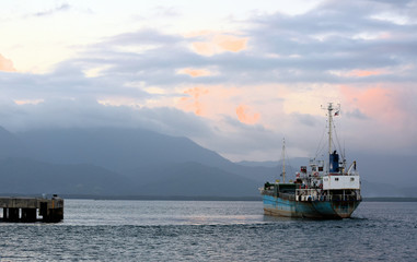 Fishing port of Puerto Princesa in the evening. Palawan. Philippines.