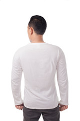 Man Wearing White Shirt Standing Rear View