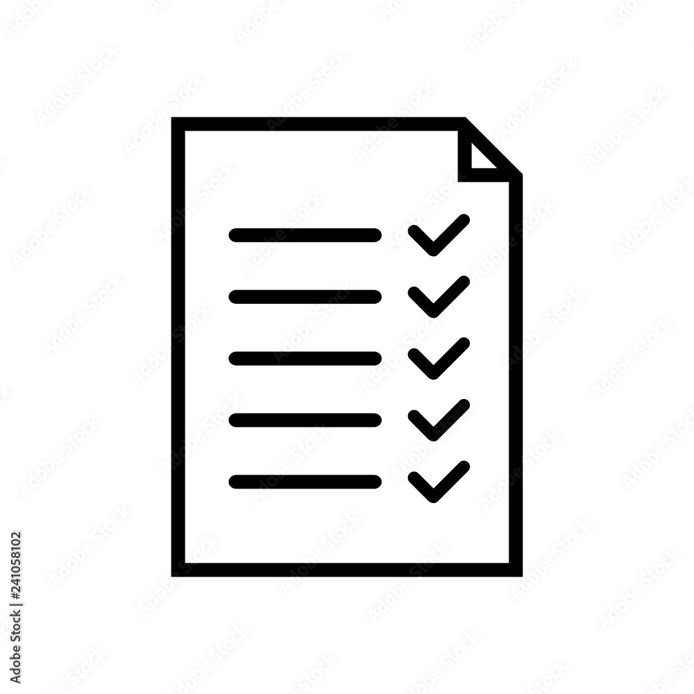 Poster Checklist icon flat style isolated on background. Checklist sign symbol for web site and app design.