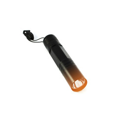 flashlight isolated With orange lights / black torch light on white background
