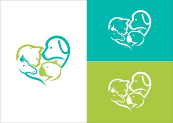 Simple pet logo vector