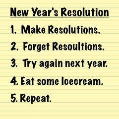 Funny New Year's Resolution list