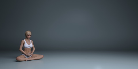 Obraz premium Woman Breathing Exercise