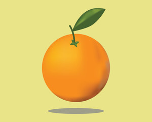 orange with green leaves