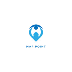 Map Point Logo - Vector