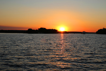 Sunset over Zambezi River