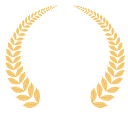  couronne de feuilles dorées, fond blanc