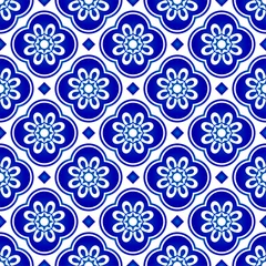 Fotobehang seamless blue pattern © flworsmile