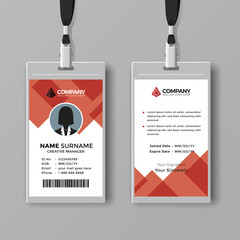 Abstract red ID card design template