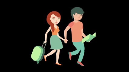 Animated Characters Couple Walking