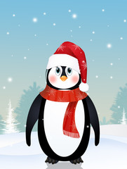 cute penguin in winter