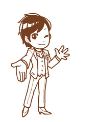 タキシードの女性