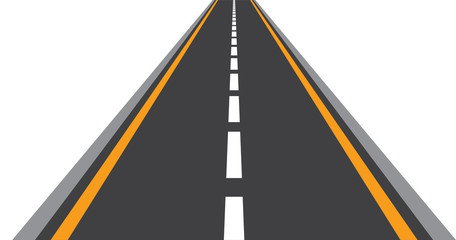 Road straight in forward direction