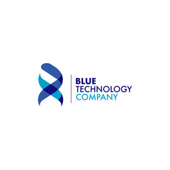 Blue Ribbon DNA Technology Logo Symbol