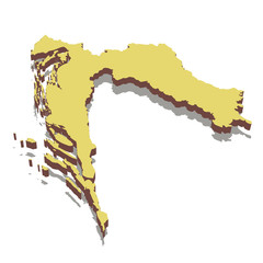Isometric map of Croatia. Republic of Croatia. Isolated 3D isometric vector illustration for infographic.