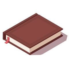 Isometric Low Poly vector book icon.