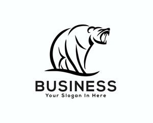 roaring bear art logo design inspiration