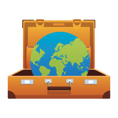 travel suitcase icon with