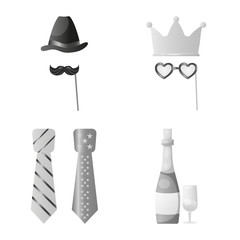 Vector design of party and birthday sign. Collection of party and celebration stock vector illustration.