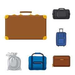 Isolated object of suitcase and baggage icon. Collection of suitcase and journey vector icon for stock.