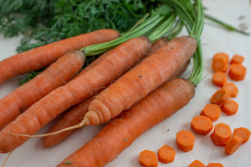 A bunch of carrots. 