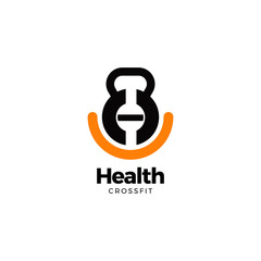 Health Fit Kettlebell Logo Symbol