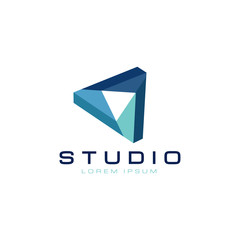 Abstract Blue Triangle Logo