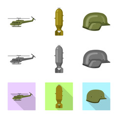 Vector design of weapon and gun icon. Collection of weapon and army stock symbol for web.