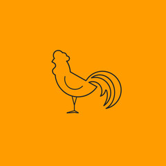 rooster line icon