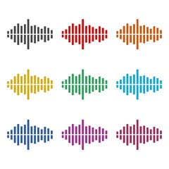 Audio wave icon or logo, Modern Sound Wave, color set