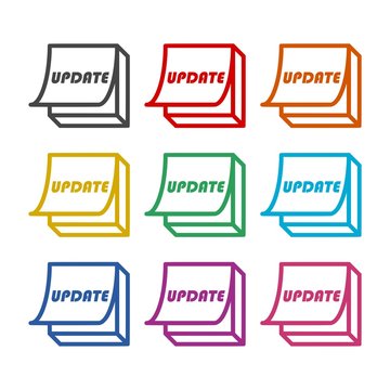 Update, Update Software icon or logo, color set