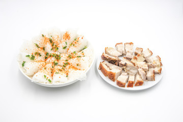 Grilled pork with noodle or Banh hoi (Vietnamese food)