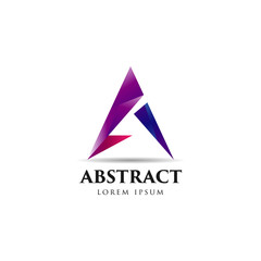 Abstract Purple A Logo Symbol