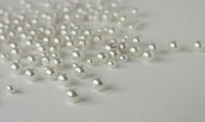 white pearl beads wedding background