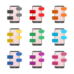 Obraz premium Flat design concept message and chat icon or logo, color set
