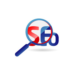 Internet Search Engine Optimization Expose Magnifying Logo Sign Symbol Icon