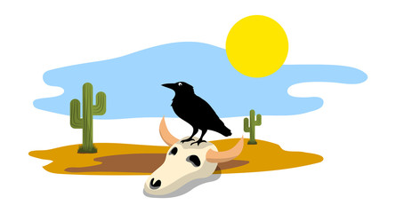 Wild West Landscape. Vector Illustration.