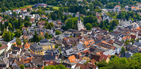 Der Stadtkern von Königstein im Taunus aus der Vogelperspektive