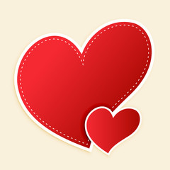 cute red hearts with text space