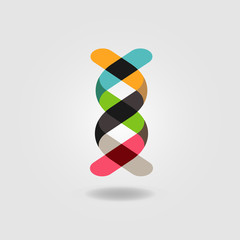Fototapeta na wymiar Colorful DNA Ribbon Logo Sign Symbol Icon