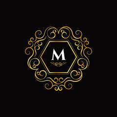 Initial Letter M Luxury Logo Sign Symbol Icon