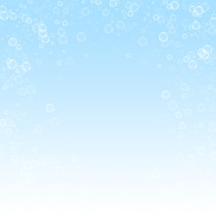 Soap bubbles Christmas background. Subtle flying s