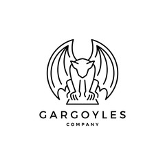gargoyles gargoyle logo vector outline illustration
