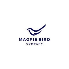magpie bird logo vector icon illustration