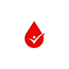 blood sauce drop human check logo icon sign illustration