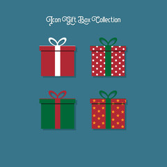 Icon Gift Box Collection Vector Illustration