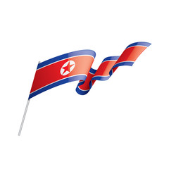 North Korea flag, vector illustration on a white background