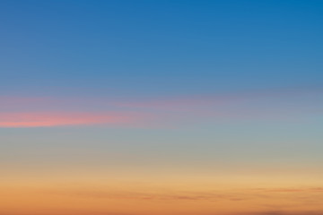 Sky gradient from blue to orange sunset
