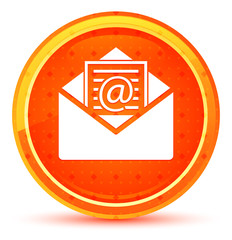 Newsletter email icon natural orange round button