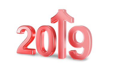 3d illustration of 2019 growing concept 